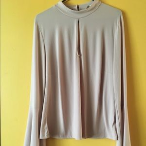 Sexy nude-color bell sleeve top!